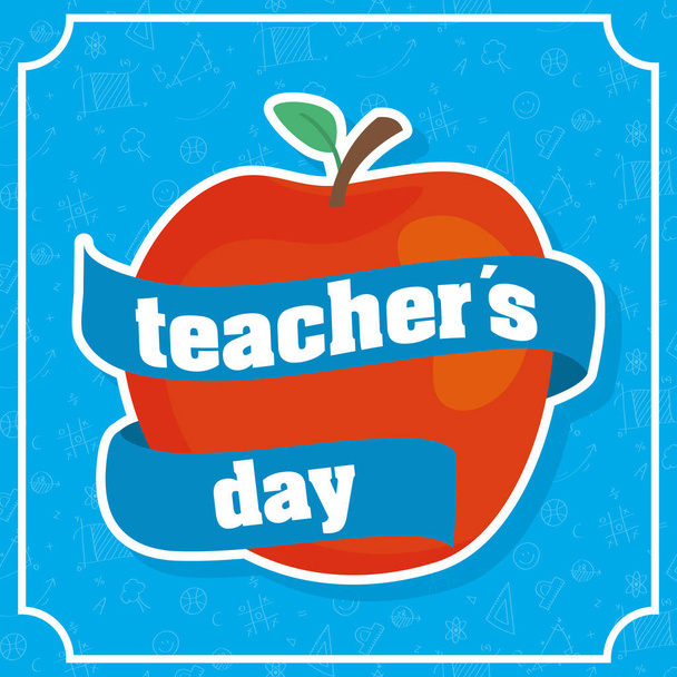 giorno di insegnanti felici celebrazione con frutto di mela
 - Vettoriali, immagini