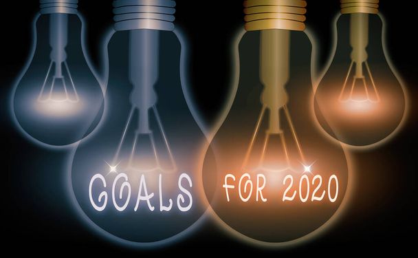 Texte textuel Objectifs 2020 Concept d'entreprise pour objet d'un individu ambition ou effort objectif ou résultat souhaité
. - Photo, image