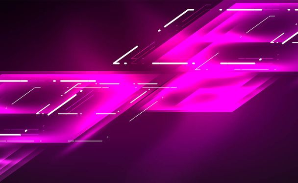 Dynamic neon shiny abstract background. Trendy abstract layout template for business or technology presentation, internet poster or web brochure cover, wallpaper - Vector, Image