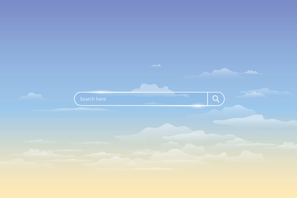 Search bar vector illustration on background of sky , simple search box field ui element - Вектор,изображение
