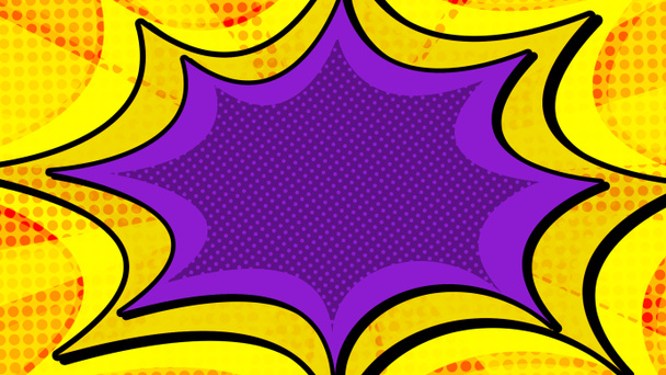 Αφηρημένη κωμική έκρηξη Ρετρό στυλ Pop-Art Pattern. Κίτρινο επίπεδο φόντο halftone - Φωτογραφία, εικόνα
