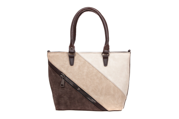 Nubucku, kožená elegantní dámská taška. Módní dámská kabelka, izolovaná - Fotografie, Obrázek