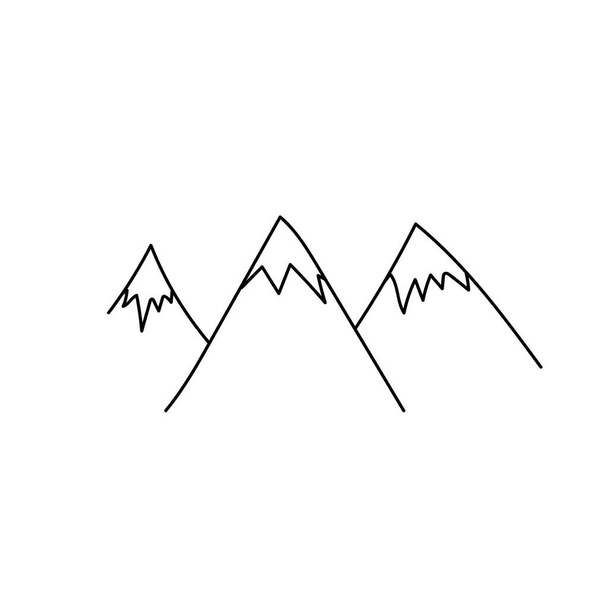 Απλό χέρι ζωγραφισμένα βουνά doodle διανυσματική απεικόνιση - Διάνυσμα, εικόνα
