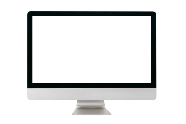 Computermonitor isoliert auf weißem Hintergrund mit Clipping-Pfad - Foto, Bild