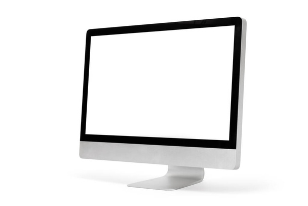 Monitor de computador isolado em fundo branco com caminho de recorte
 - Foto, Imagem
