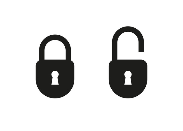 Lock ikon készlet, vektor izolált gomb lapos stílusban.  - Vektor, kép