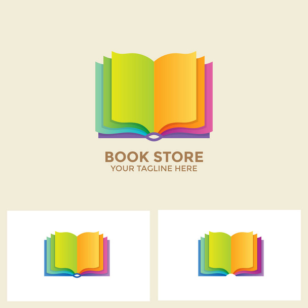 logó könyvesbolt sablon. oktatási könyvesbolt tanulása. Vektorillusztráció - Vektor, kép