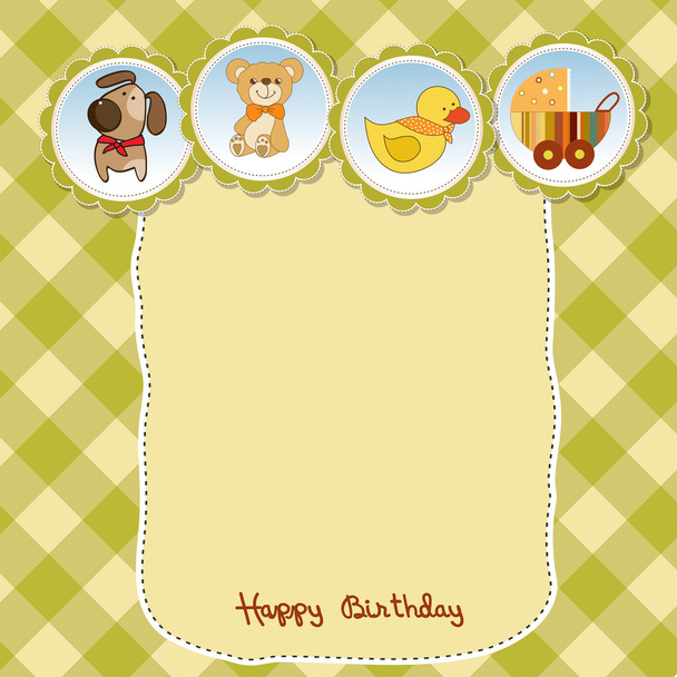 tarjeta de felicitación de cumpleaños - Vector, imagen