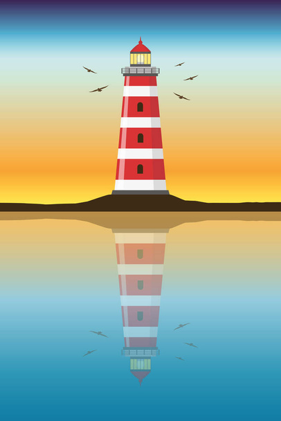 відображення маяка в морі
 - Вектор, зображення