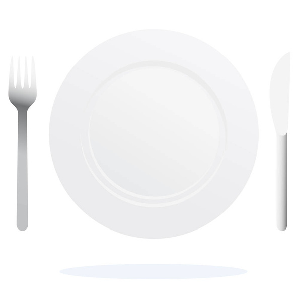 Plate fork and knife icon - Vektör, Görsel