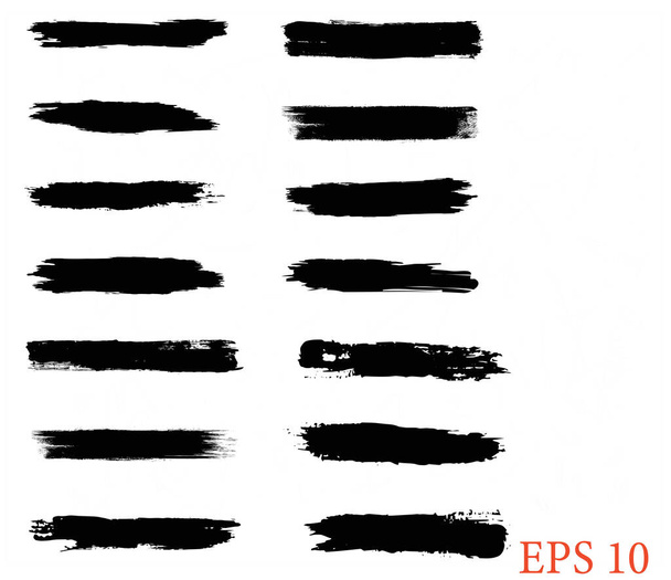 Línea negra, pinceladas grunge, set de pintura de tinta, EPS 10
 - Vector, imagen