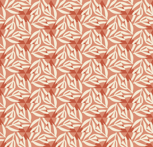 Vektornahtloses Muster mit stilisierten tropischen Blättern und Blüten - Vektor, Bild