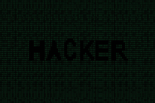 概要技術バイナリコード背景デジタルバイナリデータとハッカーの概念 - ベクター画像
