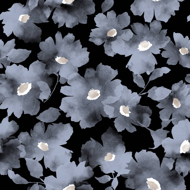 Blurred flower seamless vector pattern,I drew a beautifully blurred flower,These designs continue seamlessly, - Fotoğraf, Görsel