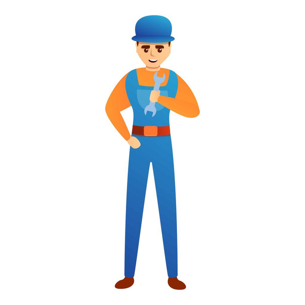 Young repairman icon, cartoon style - Διάνυσμα, εικόνα