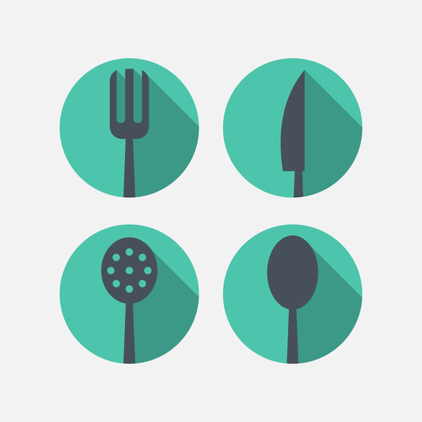 Cutlery icons - Vektor, Bild