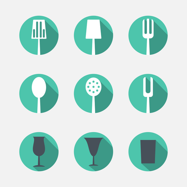 Cutlery icons - Διάνυσμα, εικόνα