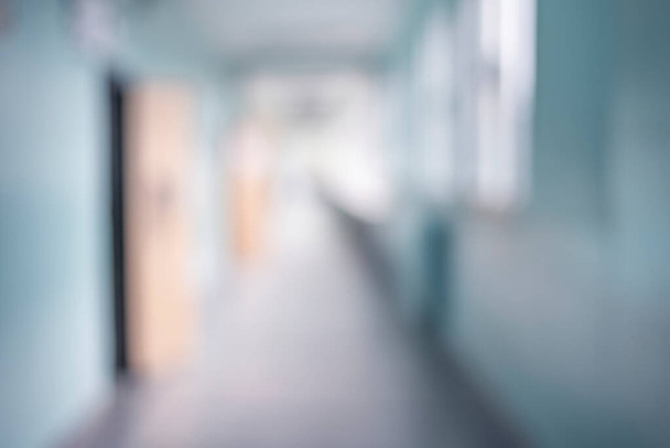 blurred background of empty school or hospital corridor - Photo, Image