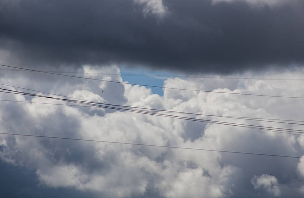 Nadýchané mraky pokrývají letní modré nebe - Fotografie, Obrázek