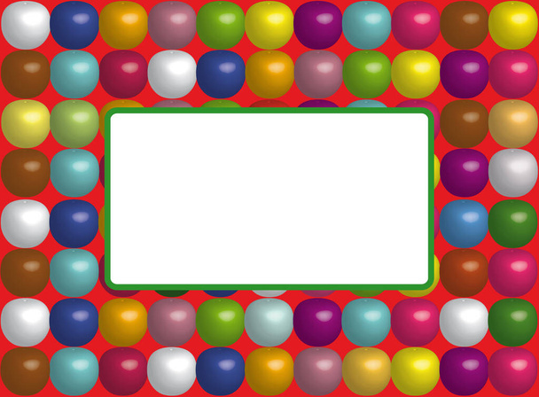 Πλαίσιο με πολύχρωμα μπαλόνια, λευκό μέρος για σας κείμενο και διανυσματική μορφή. - Διάνυσμα, εικόνα