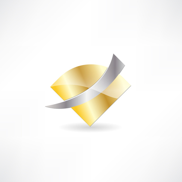 gold metal abstraction icon - Vector, Image