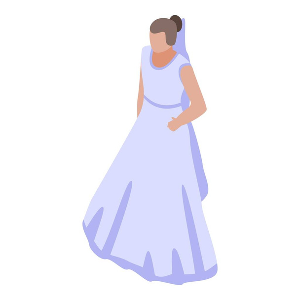Bride icon, isometric style - Vektor, kép