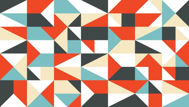 Geometric background in Bauhause graphic design style. Abstract pattern for presentation, website, adevertising promotion layout. Decorative mosaic ornament. Vector concept illustration.   - Vector, Image
