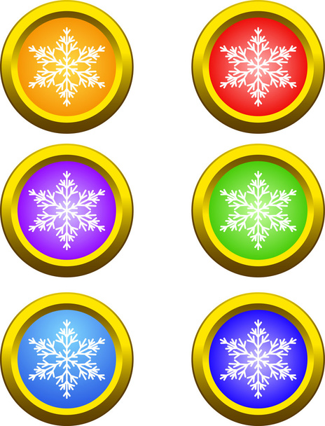 snowflake button - Vector, Imagen
