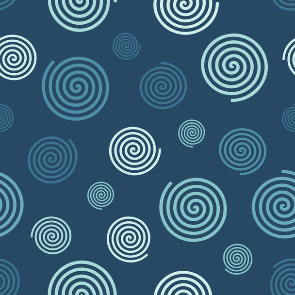 Seamless repeating pattern of blue spirals - Vector, afbeelding