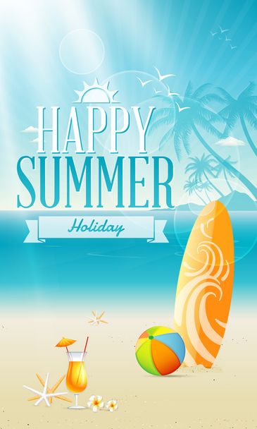 Summer holiday on Beach - ベクター画像
