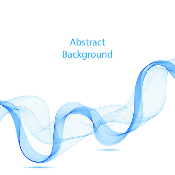 Abstract smooth color wave vector. Curve flow blue motion illustration. Smoke design. Vector lines. - Vector, Image
