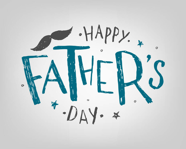 creative lettering quote for Father's day decorated with stars and moustache for posters, prints, cards, invitations, signs, greeting cards, banners, etc.  - Zdjęcie, obraz