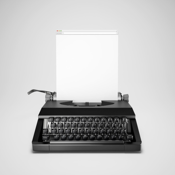 Typewriter with computer window - Photo, Image