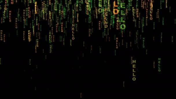 Hallo Text-Matrix-Konzept - Filmmaterial, Video