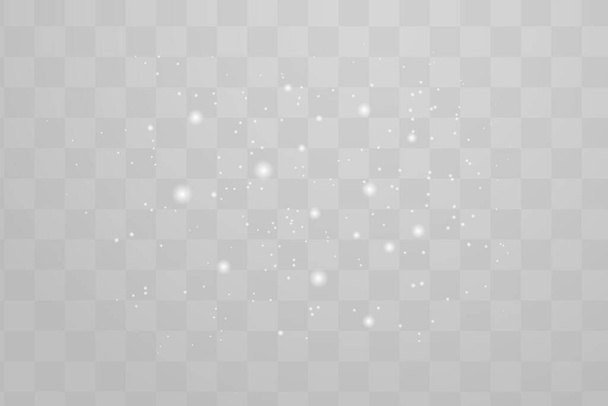 The dust sparks shine with special light. Vector sparkles on a transparent background. Christmas light effect. Sparkling magical dust particles. - Vector, Image