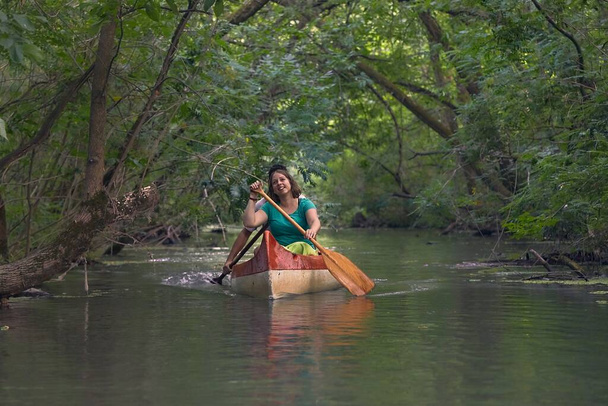 Canoe tour on a river - Foto, imagen