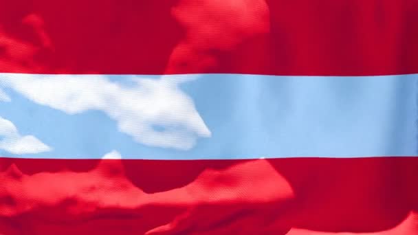 The national flag of Austria flutters in the wind - Felvétel, videó