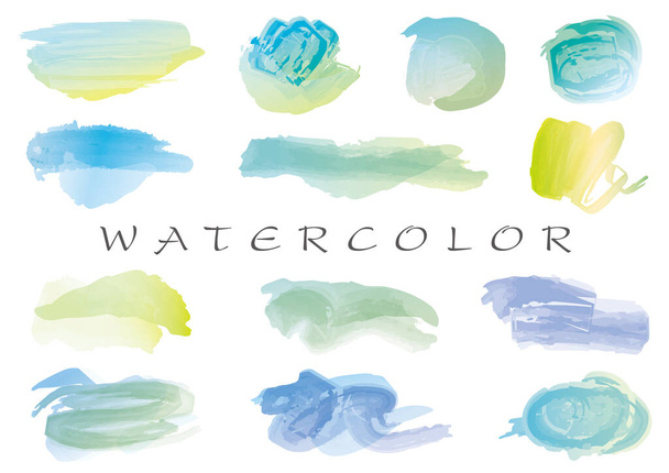 Set Of Vector Watercolor Paint Stroke Backgrounds Isolated On A White Background.  - Vector, Image