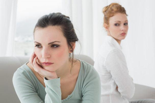 Unhappy friends not talking after argument on the couch - Photo, Image