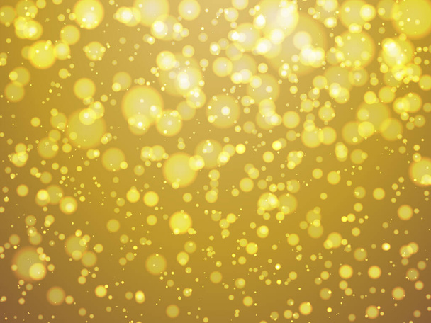 Абстрактные красочные боке и светящиеся блестящиеся частицы в случайном золотом цвете фона темы. Освещение эффектов вспышки. Размытый векторный фон с ярким светом, иллюстрация EPS10
. - Вектор,изображение