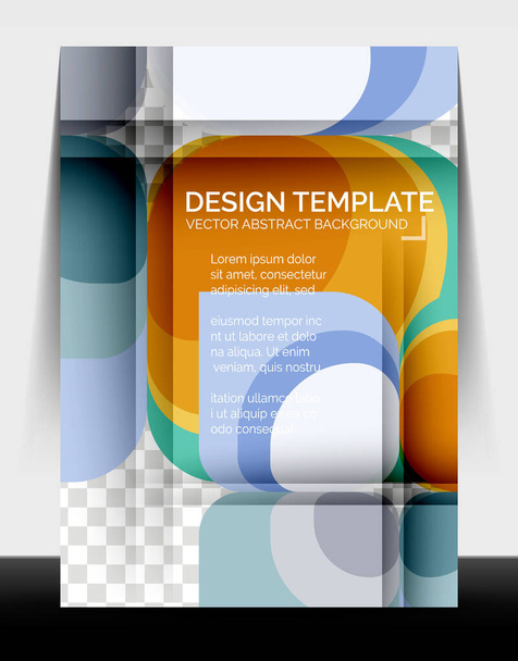 Zakelijk jaarverslag brochure sjabloon, A4-formaat covers gemaakt met geometrische moderne patronen - Vector, afbeelding