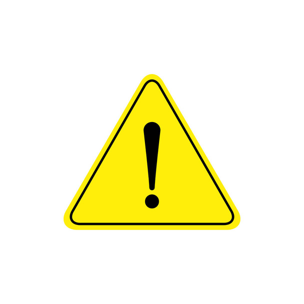 Keltainen varoituskuvake. Vaara-merkki. Huomio Symbol Illustration
 - Vektori, kuva