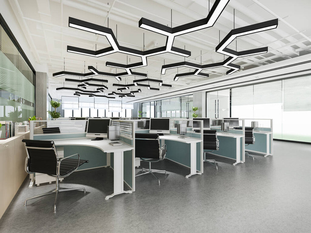 3d renderização reunião de negócios e sala de trabalho no prédio de escritórios - Foto, Imagem