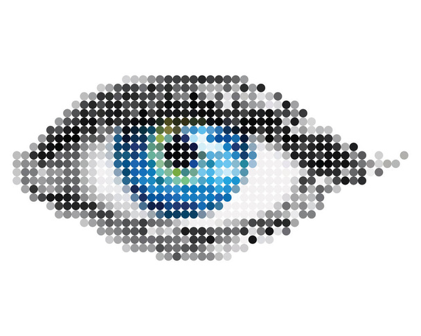 İnsan gözü şeklindeki noktaların çizim şekli - Vektör, Görsel