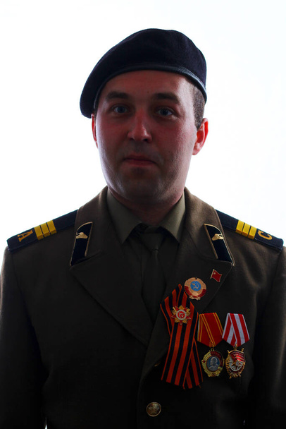 Voják SSSR na bílém pozadí - Fotografie, Obrázek