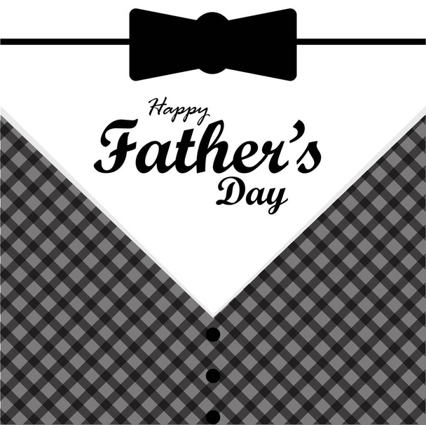 Karte zum Vatertag für liebenswerten Vater schwarz-weißes Hemd. Glücklicher Vatertag. - Vektor, Bild