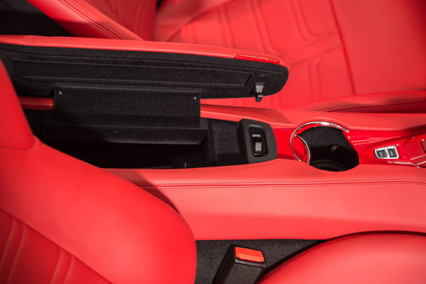 Storage compartment of luxury car interior - Photo, Image