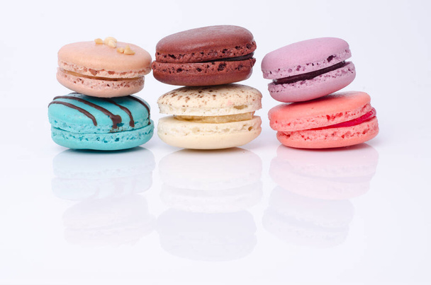 colorful macarons isolated on white - Fotoğraf, Görsel