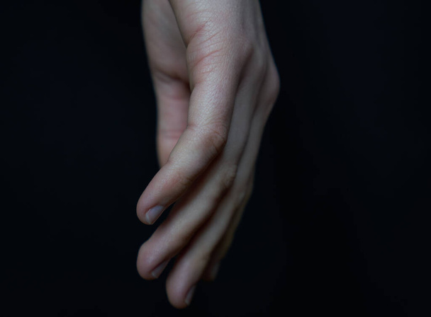 Isolated woman hand closeup making gestures on - Zdjęcie, obraz