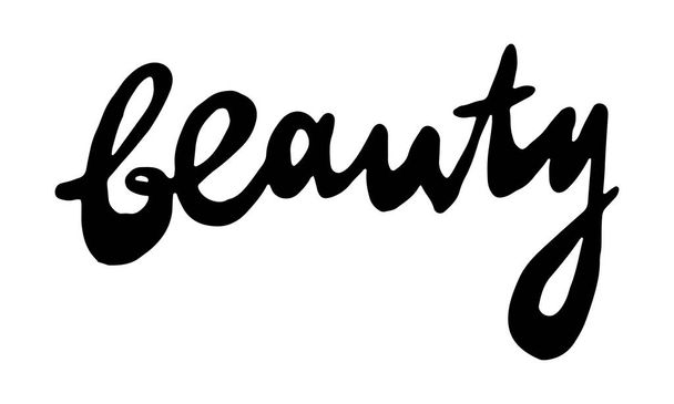 Beauty lettering text isolated on white background - Vektori, kuva